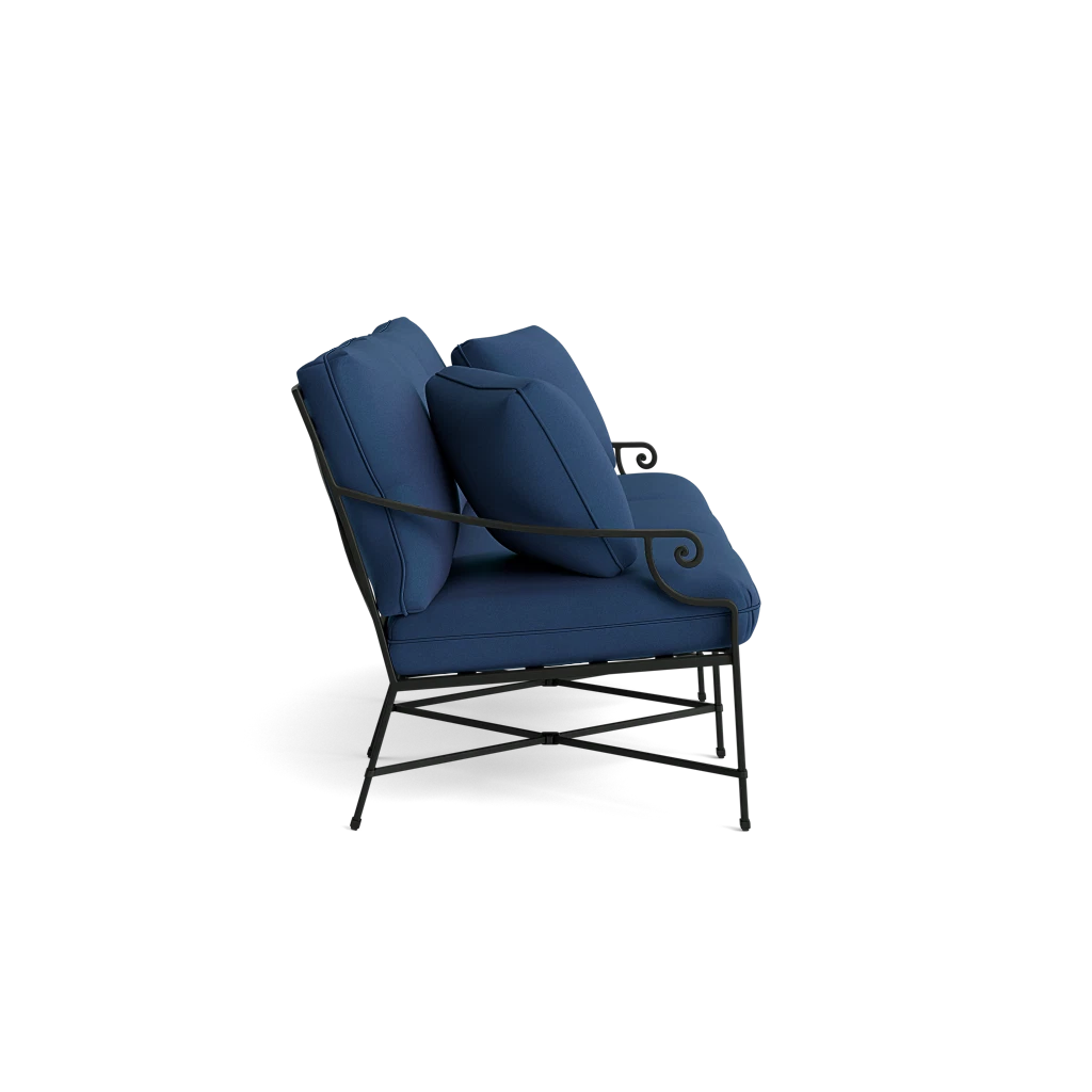 Scroll-Arm Sofa w/Throw Pillows