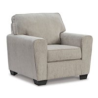 Contemporary Upholstered Chair with Block Legs
