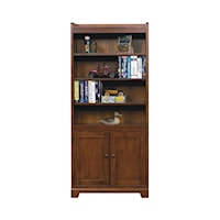 72" Open Bookcase with Doors