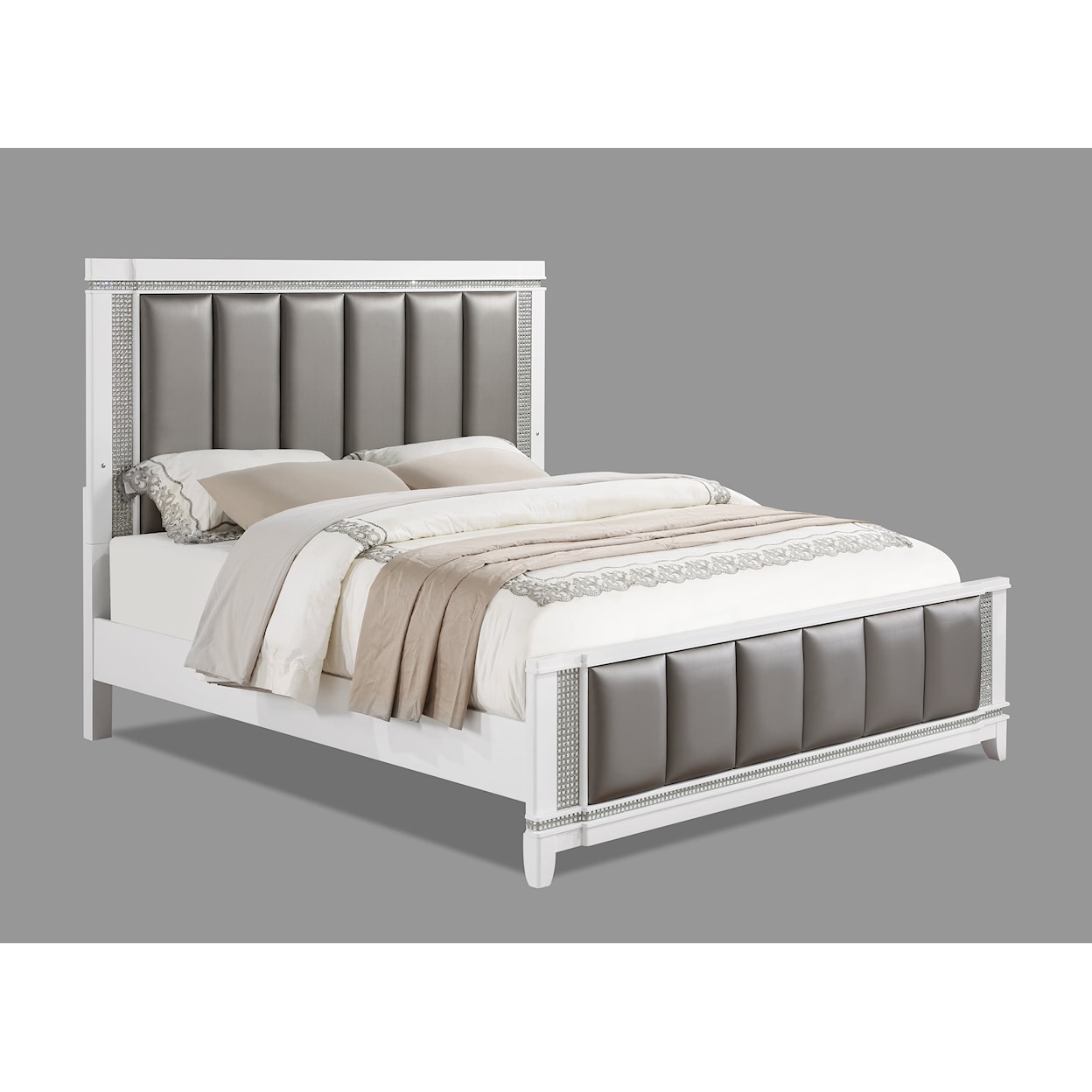 Crown Mark Ariane Upholstered King Panel Bed