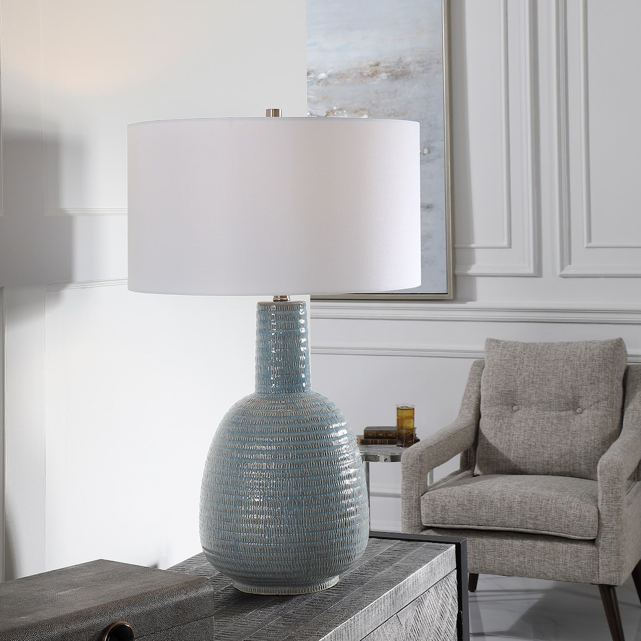 Uttermost Table Lamps Delta Light Aqua Table Lamp