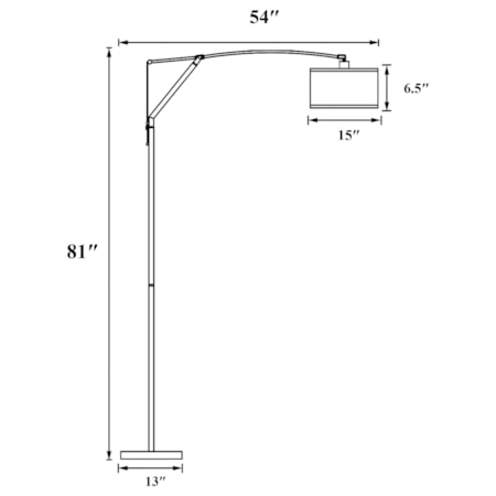 81-inch Drum Shade Arc Adjustable Floor Lamp