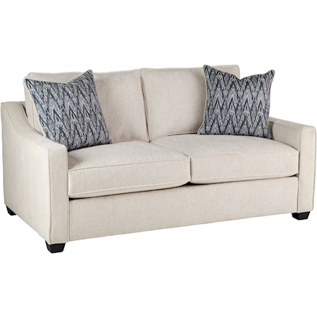 Dakota Transitional Loveseat with Sloped Arms - Sand