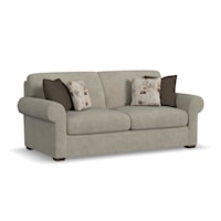 Transitional Two-Cushion Sofa with Rolled Arms