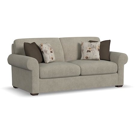 Transitional Two-Cushion Sofa with Rolled Arms