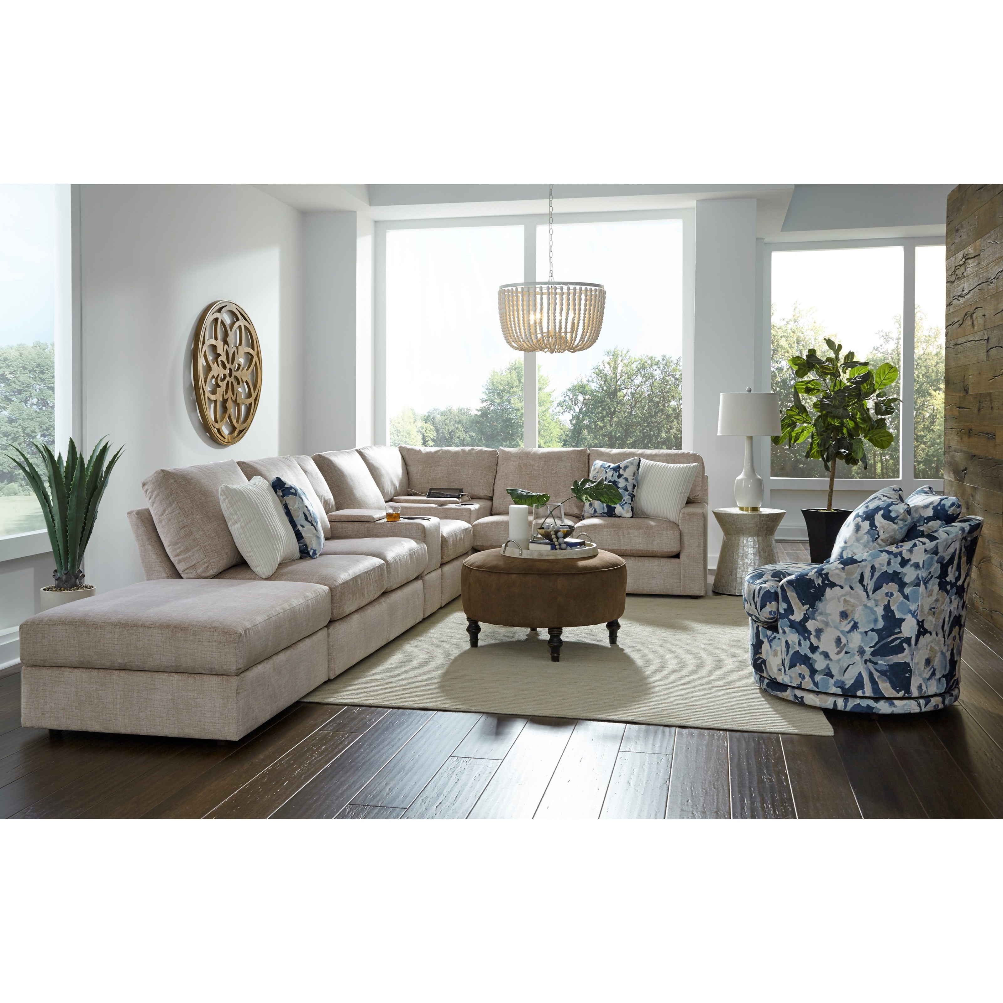 5-Seat Sofa w/ Wireless Charge &amp; LAF Ottoman