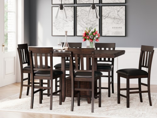 Counter Height Dining Table And 6 Barstools