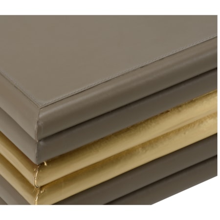 Coulter Leather Cocktail Table - Gray