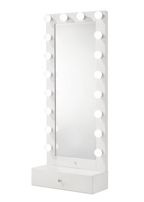 Glam Tall Lighted Mirror with Drawer Box
