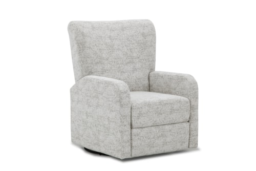 Contemporary Manual Swivel Recliner with Push-Back Reclining