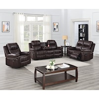 Casual Dual Recliner Console Loveseat w/Power Fr