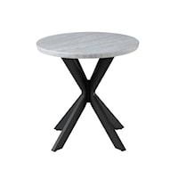 Contemporary Faux-Marble Round End Table