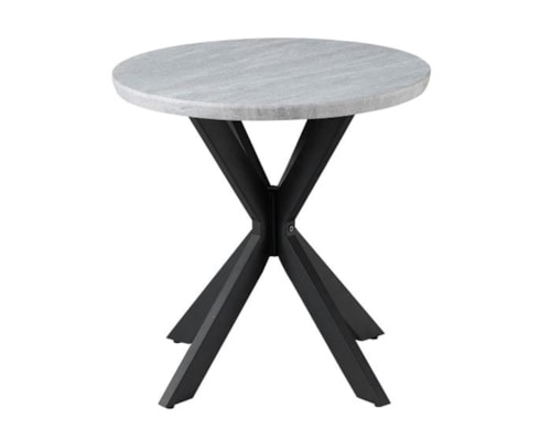 Contemporary Faux-Marble Round End Table