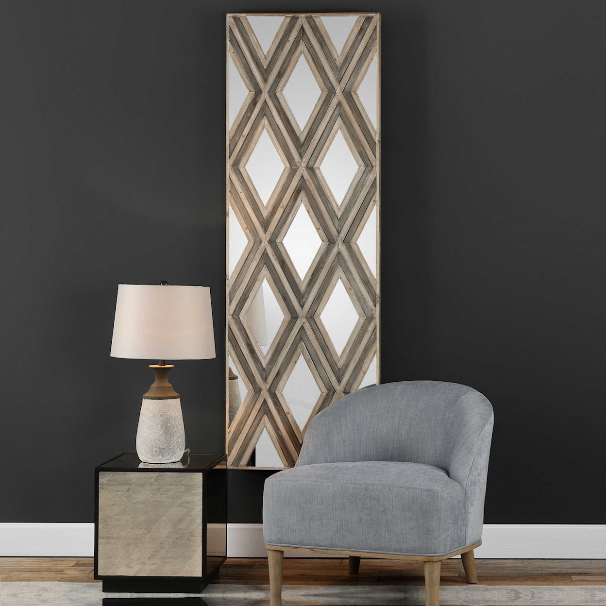 Uttermost Alternative Wall Decor Tahira Geometric Argyle Pattern Wall Mirror