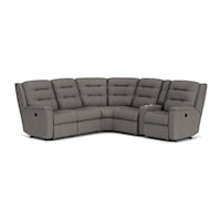 Contemporary 6-Piece Reclining Sectional with Cupholders