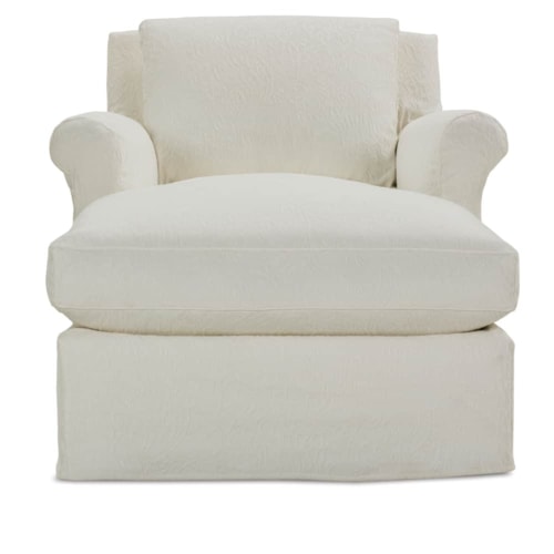 Transitional Slipcovered Arm Chair