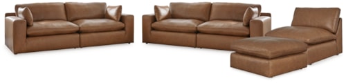 3-Piece Sectional Sofa, 2-Piece Sectional Loveseat And Ottoman