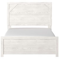 Farmhouse Full Panel Bed in Rustic White Finish