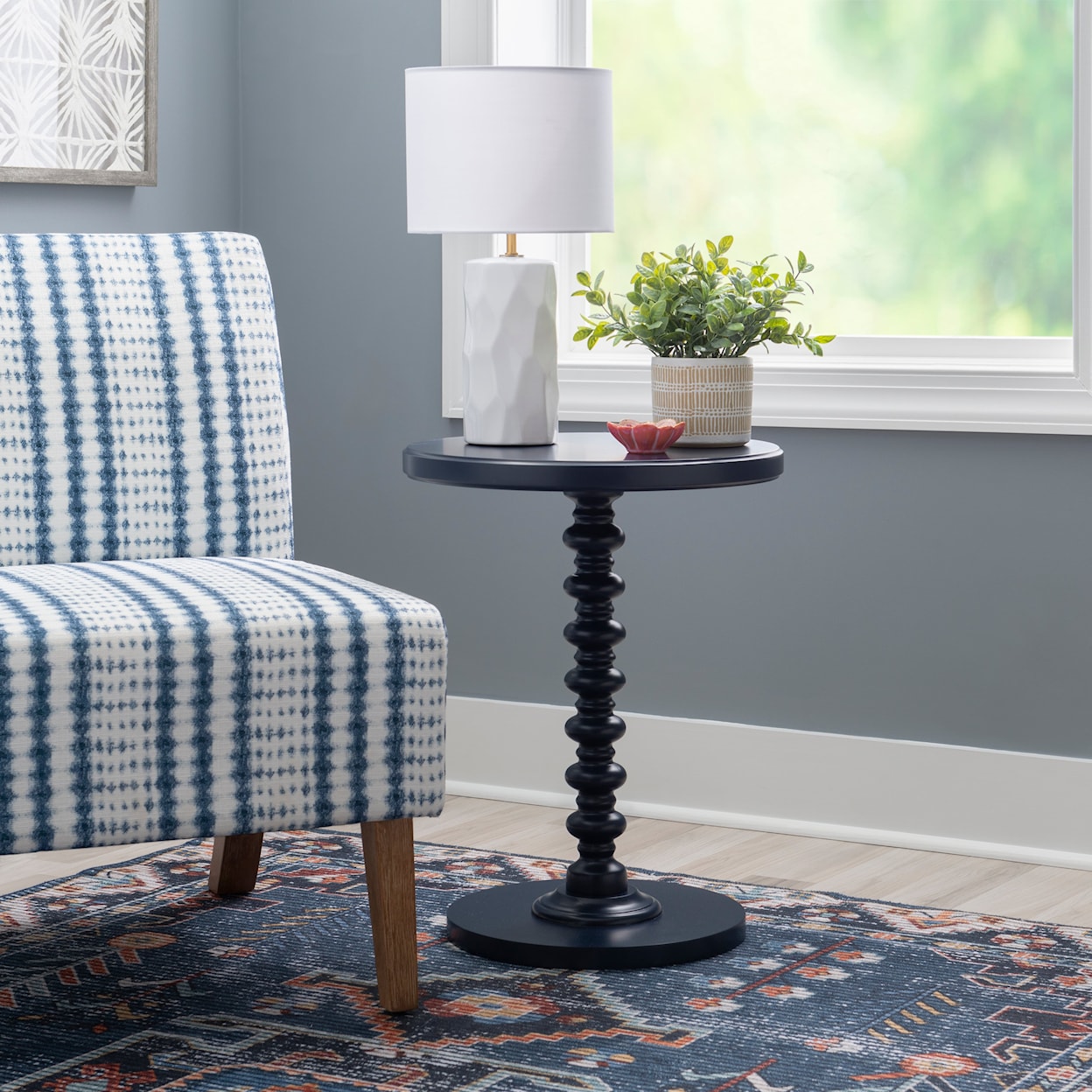 Powell Aurora Aurora Side Table Navy Blue