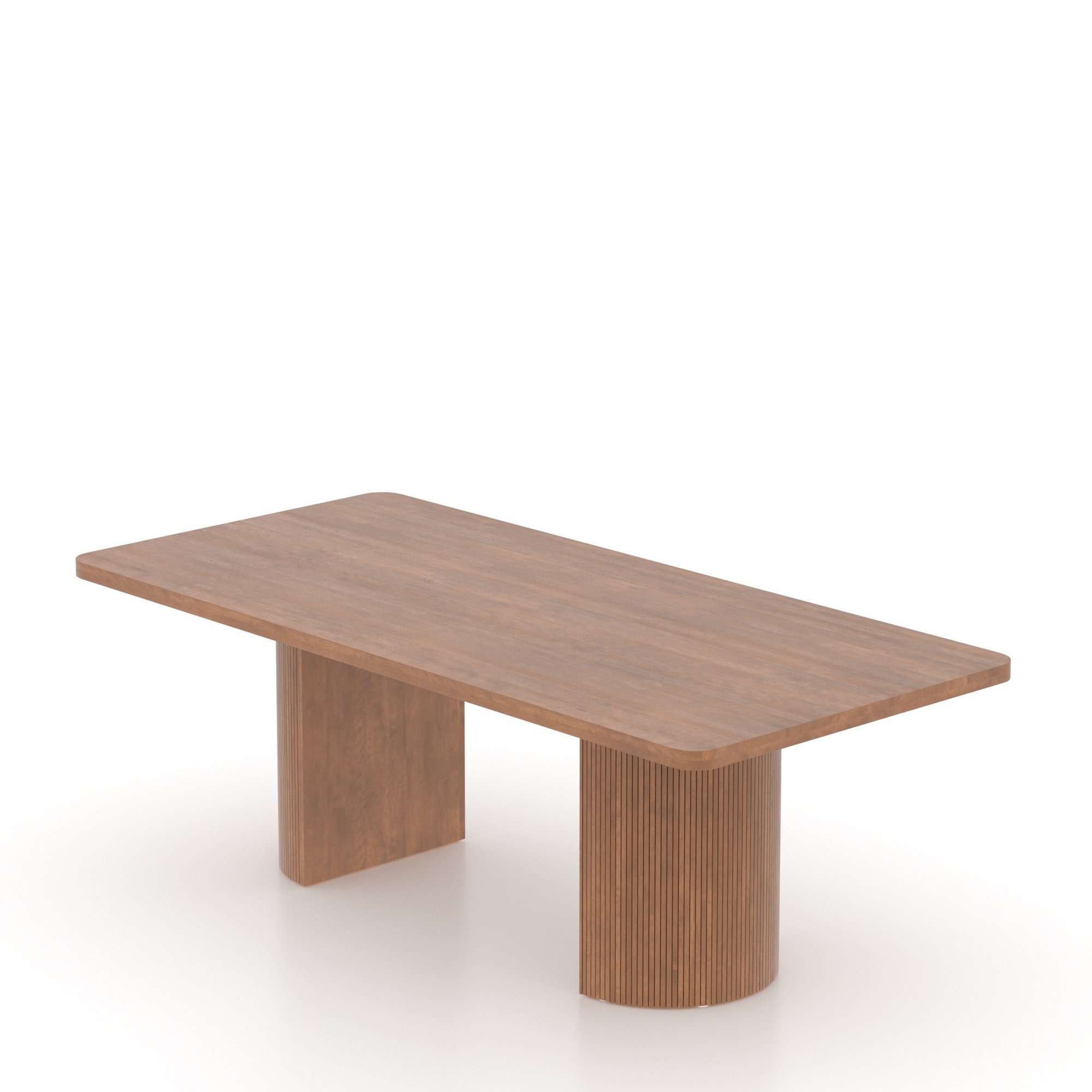 Double-Pedestal Table w/Half-Cylinder Base