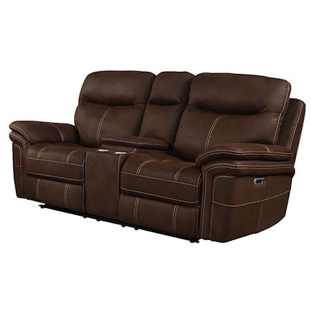 Dark Kahlua Power Console Loveseat