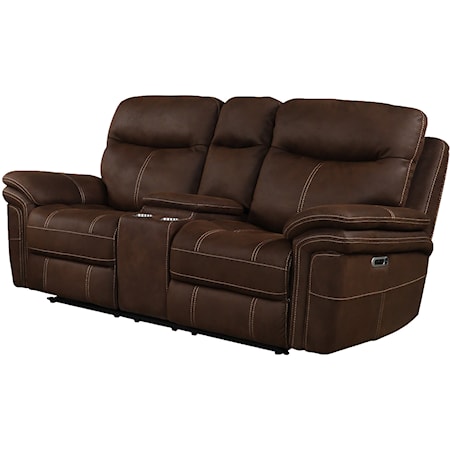 Dark Kahlua Power Console Loveseat