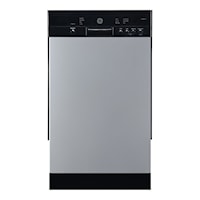 GE 18" Built-In Front Control Dishwasher with Stainless Steel Tall Tub Stainless Steel