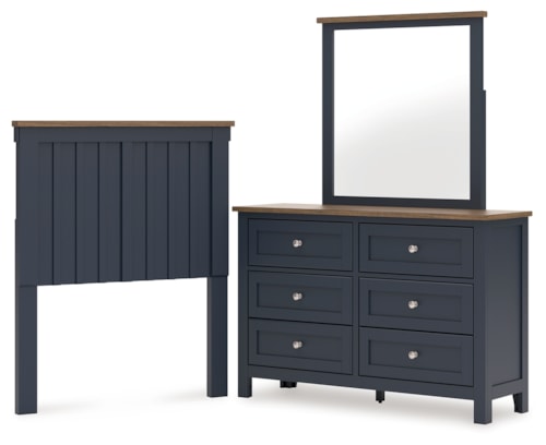 Twin Panel Headboard, Dresser And Mirror
