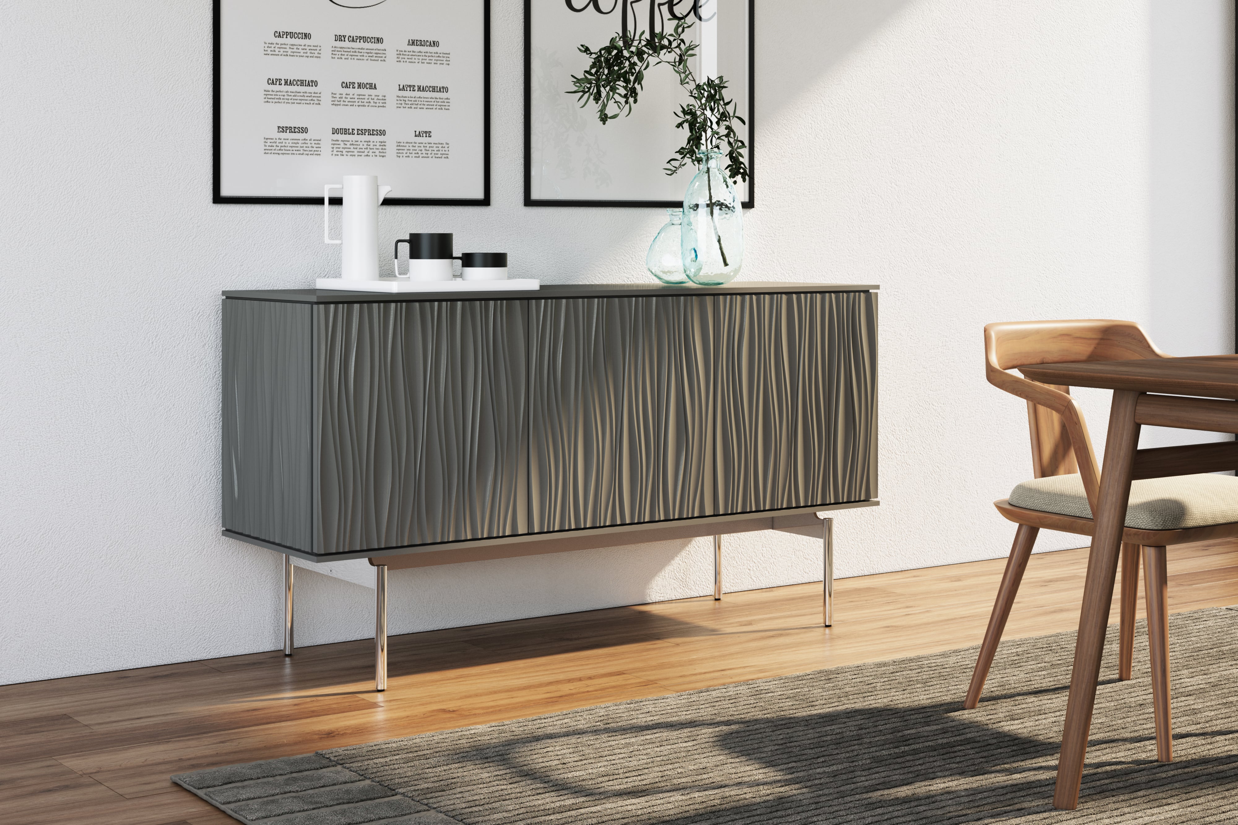 BDI Tanami Contemporary 3-Door Storage Credenza | Belfort Furniture | Occ -  Accent Chest