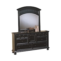 Cottage-Style 6-Drawer Dresser and Mirror Set