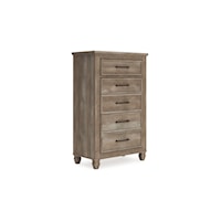 Rustic Farmhouse 5-Drawer Bedroom Chest