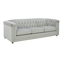 Chesterfield Sofa in Gray Velvet