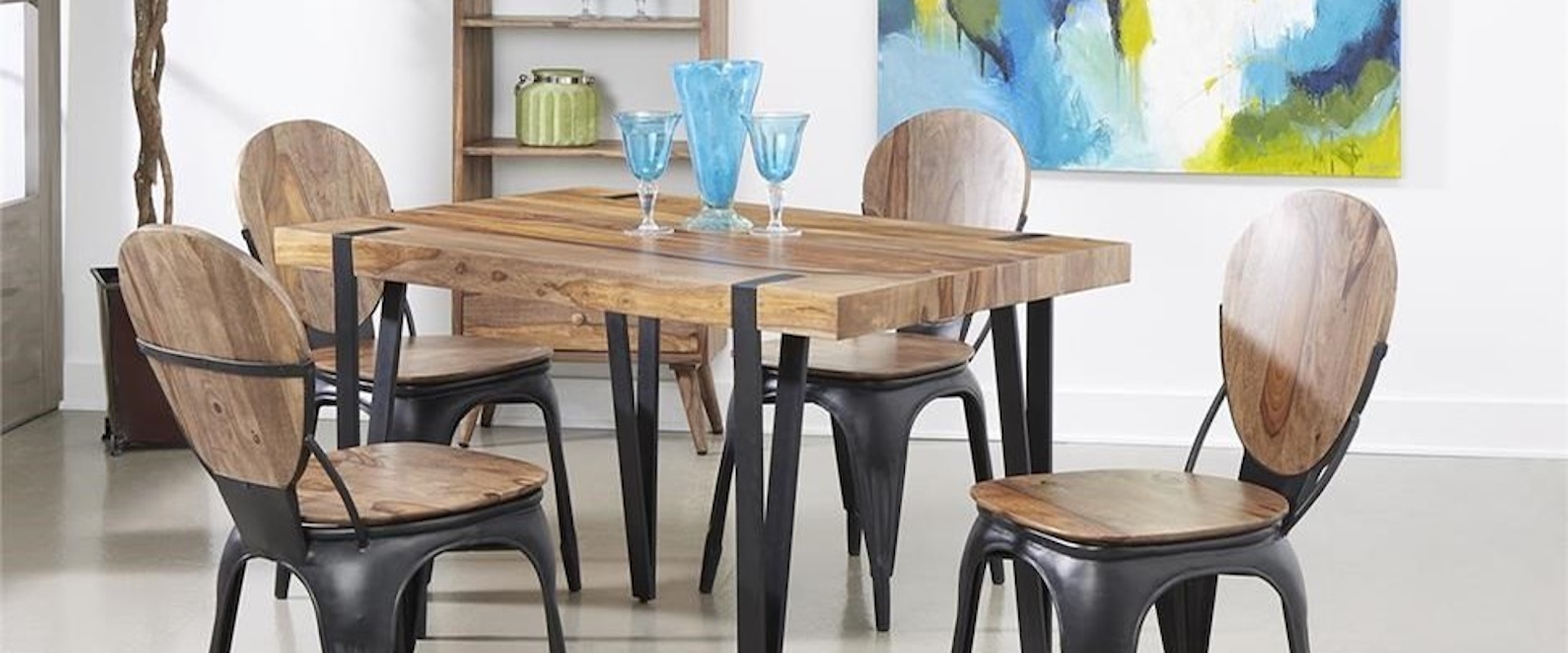 Industrial 5-Piece Dining Set