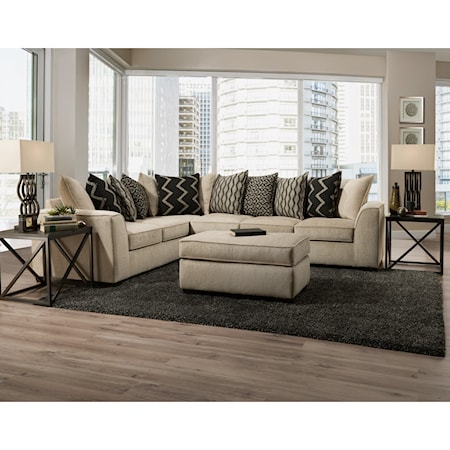 Casual 2-Piece Sectional with Pillow Back