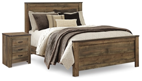 Queen Panel Bed And Nightstand