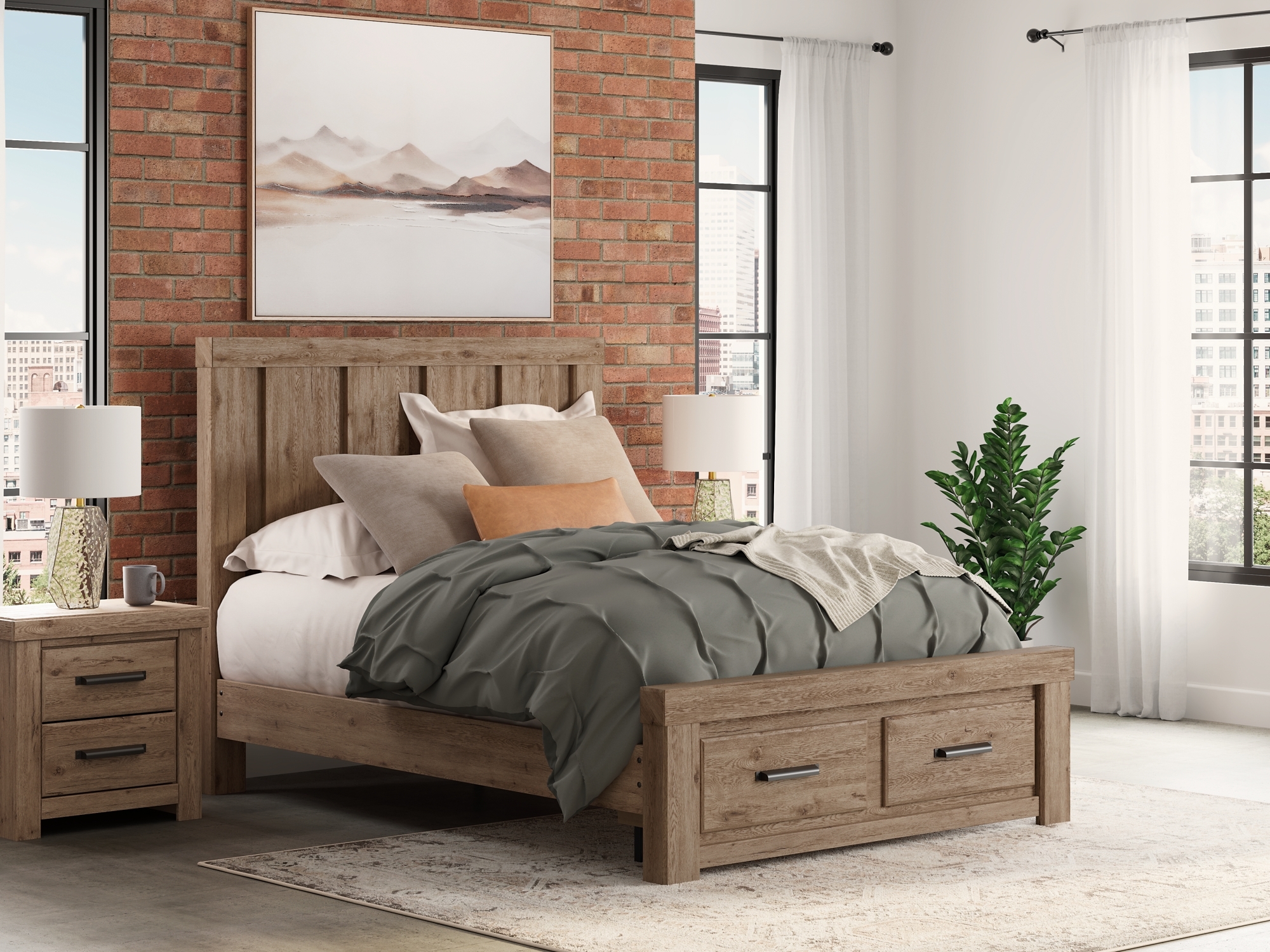 Queen Panel Storage Bed