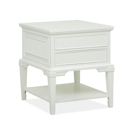 2-Drawer Rectangular End Table