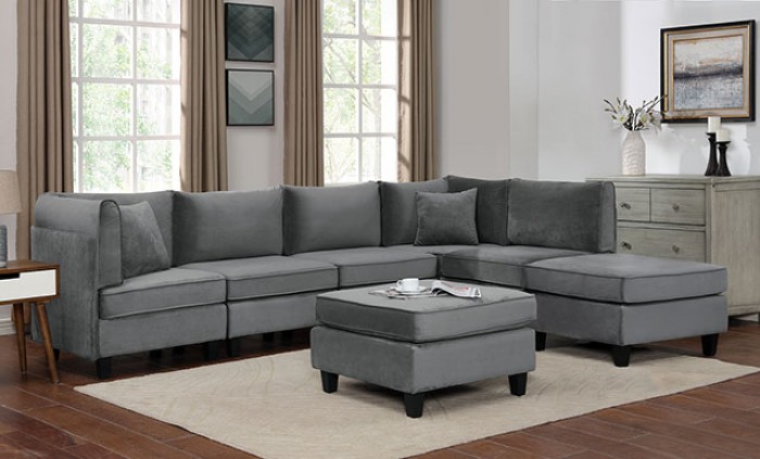 Furniture of America FOA Sandrine CM6499SECTL Contemporary 6Piece