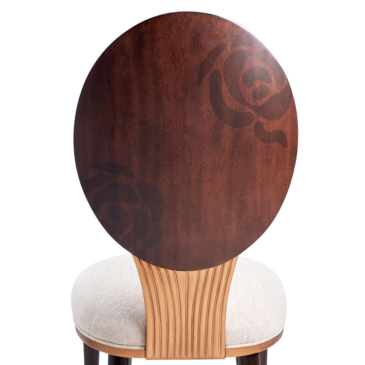 Michael Amini Camellia Field Upholstered Dining Side Chair w/Floral Motif