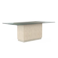 Contemporary Rectangular Dining Table with Glass Tabletop