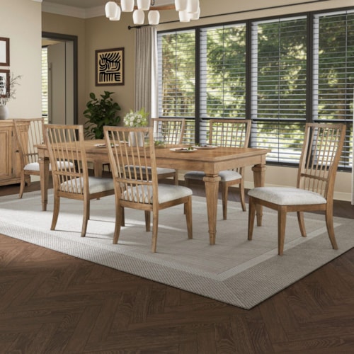 Traditional 7-Piece Rectangular Table Set