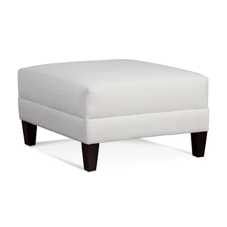 Transitional Ottoman with Taper Legs