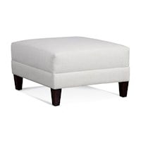 Transitional Ottoman with Taper Legs