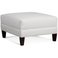 Transitional Ottoman with Taper Legs