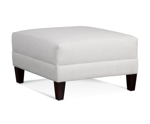 Transitional Ottoman with Taper Legs