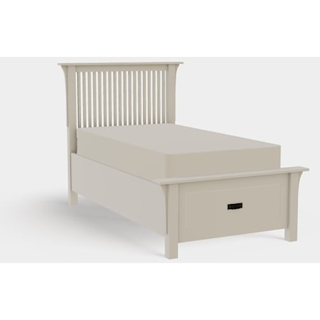 American Craftsman Twin XL Spindle Bed with Footboard Storage