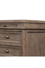 Four Hands Lifestyle Transitional Double Pedestal Large Desk with Inlaid Leather Top
