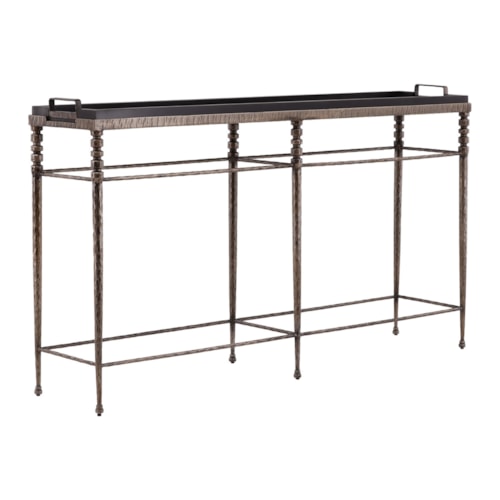 Traditional Rectangular Console Table with Removable Tray Top