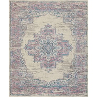 7'10" x 9'10" Ivory/Pink Rectangle Rug