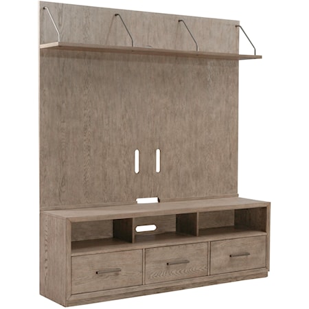 Contemporary Entertainment Center with Hutch
